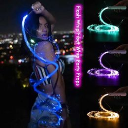 LED RAVE Toy LED Fiber Optic Whip con 360 ﾰ Rotación Super Bright and Glowing Ray Toy Edm Pixel Flow Dance Festival Night Party DISPIS DISTA D240527