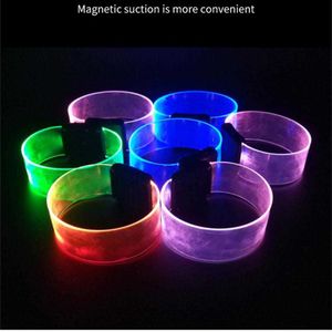 Led Rave Toy LED Luminous Bracelet Magnetic Wrist Strap Safe Night Light Armband Entertainment Cheering Props Adult Kids Flashing Toys Gifts Y2303