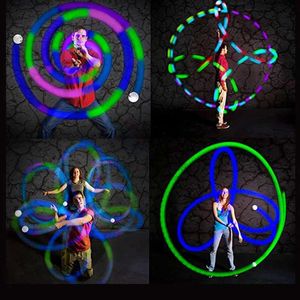 LED RAVE Toy Led Poi Ball Glow Belly Dance horizontale hand gooien bal yoga sport fitness rekwisieten gloed neon lichten kerstfeestje disco dj d240527