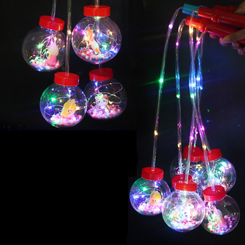 Led Rave Toy light-emitting portable wave ball balloon lantern children's colorful flash ball night market toys Christmas Halloween party