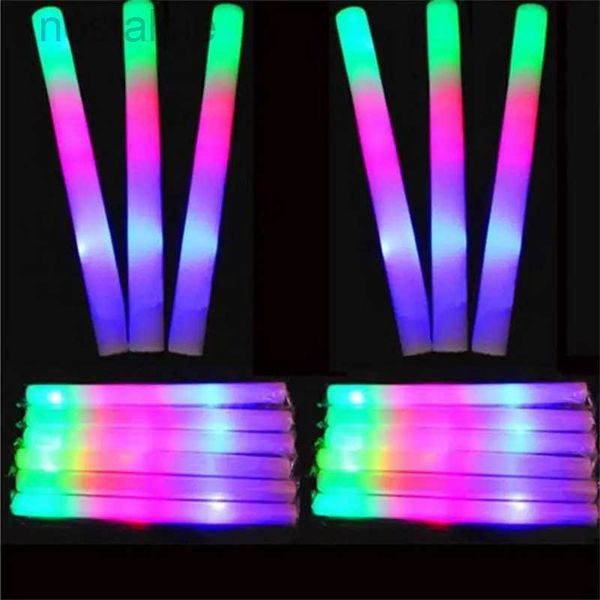 LED RAVE Toy Light-up Colorido de espuma LED Sponge Glowsticks Batones Rally Rave Glow Wands Fat -ing Light Stick Party Supplie 240410