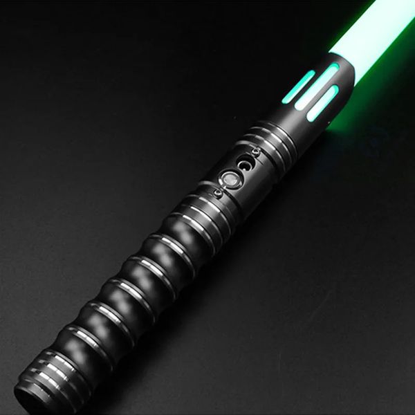 Led Rave jouet sabre Laser métal RGB Laser épée sabre lumineux jouets 7 changement de couleur enfants polices sonores Force FX FOC Blaster Jedi cadeau 231030