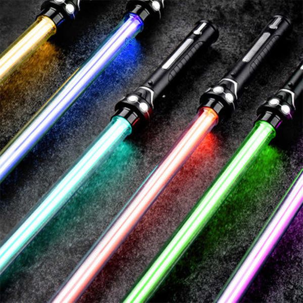 Led Rave juguete nuevo RGB sable de luz láser espada juguetes sable de luz 7 cambio de color niños Soundfonts Force FX FOC Blaster Jedi regalos Y2303