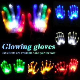LED RAVE Toy Nighttime Gloves LED -handschoenen kleurrijke flash -performance handschoenen die worden gebruikt voor bruilofts verjaardagsfeestjes live activiteiten D240527