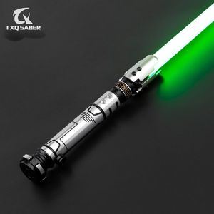 Led Rave Toy TXQSABER Neo Pixel Judger Smooth Lightsaber Metal Hilt Proffie With LED Stripe Blade Cosplay Jedi Laser Sword Christmas Toys 230313