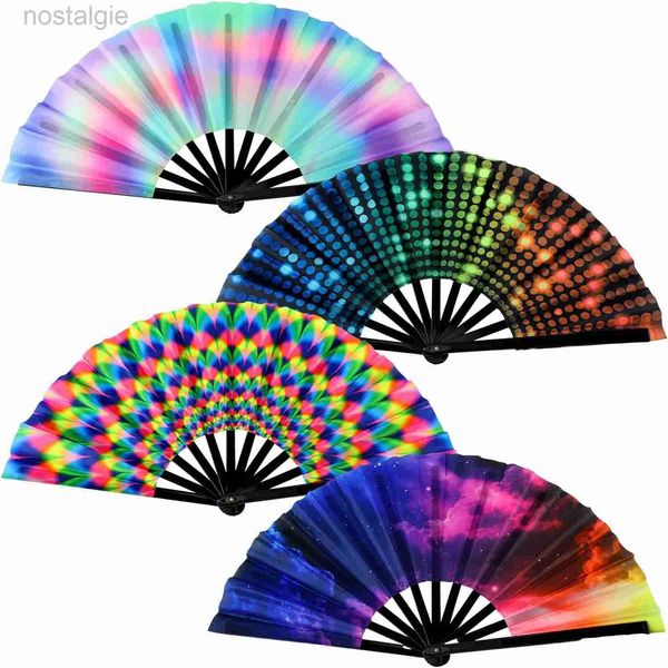 LED RAVE TOY UV GLOW FAN PRODUCTION FAN RAVE GRADIENT COULEUR COULEUR FAN POUR FAN POUR HOMMES FEMMES MUSIQUE Festival Club Arty Dance Performance Gift 240410