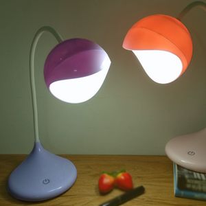 LED Lezen Licht Leren Oogbescherming Lamp Siliconen Slang Buigen Vouwen Touch Dimpen USB Student Kinderen Gebruik