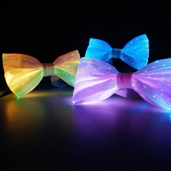 LED rechargeable mode lumineux personnalité noeud papillon quinceanera fête cadeau créatif lumineux noeud papillon 240109