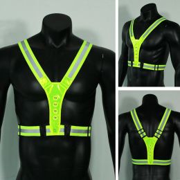 LED Reflective Running Vest Awernable Averning Lights Second Gear pour les femmes / hommes cyclisme des vélos de route de montagne