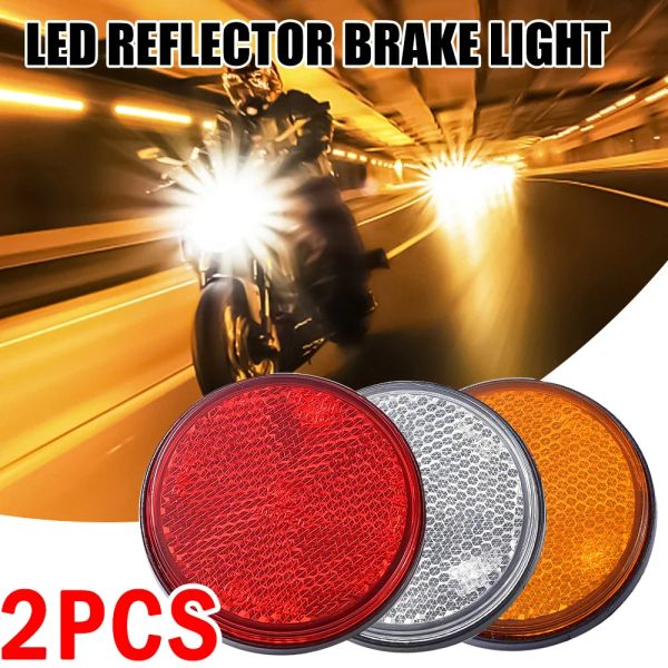 Frein de réflecteur LED Light rond blanc rouge jaune rond arrière rond du frein à l'arrêt de frein d'éclairage 12-24V pour les lumières de voiture de scooter à moto