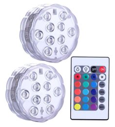 Led c-ontrol remoto Lámpara de pared vela de buceo acuario IP68 impermeable 10 luces Home Deco piscina submarina paisaje florero centro comercial etapa gf755