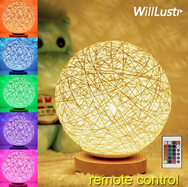 Luz nocturna con control remoto LED regulable RGB colorida habitación para niños mesita de noche lámpara de mesa fiesta Navidad decoración navideña 1212812