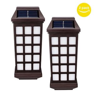 LED Retro Solar Wall Lights Waterproof IP65 Street Lamp Buiten Hek Lichten Pad Dak Corridor Tuin Lighting Warm Wit Wit Wit Wit Wit