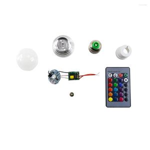 Ampoule Led RGB E27 3W, Kit de coque de boule à bulles, accessoires couvercles de lampe, vis de dissipateur de chaleur en aluminium, installation facile