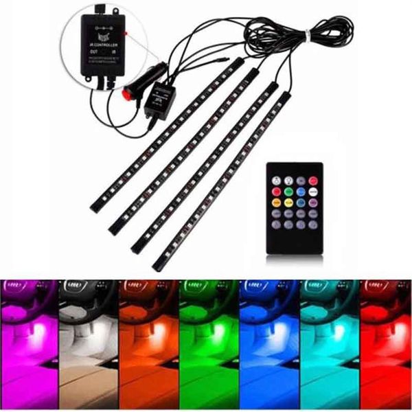 LED RGB Car Interior Strip Atmosphere Voice Sensor Sound Control Lights303T