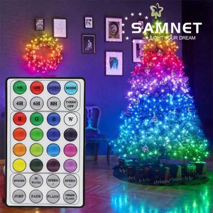 LED RGB Christmas Fairy Lights 200+ Mode d'éclairage Guirlande étanche Guirlande lumineuse pour la décoration extérieure Éclairage de vacances 211109