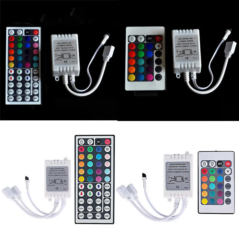 LED RGBコントローラーDC12V MINI 44/24キーIRリモコン3528 5050 RGB LEDストリップライト7カラーモジュール