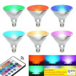 Ampoule LED RGB pour projecteur d'extérieur, étanche, variable, lampe à couleur changeante, avec télécommande, pour les vacances