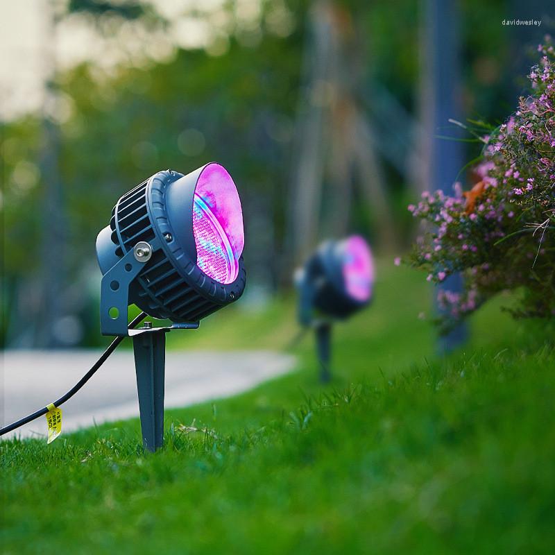 Светодиодные RGB травяные светильники газонные лампа дома и садовый свет открытый терраса ландшафтный декор двор улицы. Освещение 12 Вт