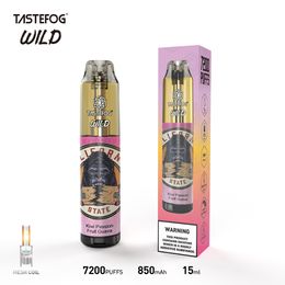 Luces LED RGB Tastefog Wild 7000 Puffs Pods Vapes desechables 2% 15ml 850mAh Fabricante original de China