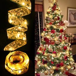 LED RICHBON LICTEN Decoratie Lichten Lichten Kerstboom Ornament Bows Licht Navidad Natal Home Decor