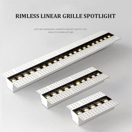 LED randloze lineaire grille spotlight geen hoofdverlichting ontwerp modern 5W 10W 20W magnetische ingebedde installatielamp armatuur265p