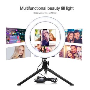 LED-ringverlichting met statief standaard dimbaar 10 inch live vulmake-up licht selfie