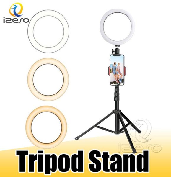 Luz del anillo LED con soporte de trípode estirable Selfie Stick 6 pulgadas 8 pulgadas 10 pulgadas Lámpara anular de mesa de piso dimmable para maquillaje selfie i4359452