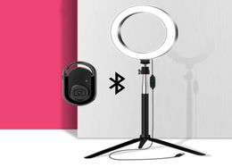 Anillo de luz LED, lámpara circular, anillo de luz para selfies con control remoto Bluetooth para maquillaje, vídeo, iluminación de estudio Po en YouTube Tiktok7449095