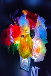 Rose Flower Rose Valentin Day Dontes Luminal Plastic Fleurs artificielles Fleurs de la Saint-Valentin Chrismas Party Decoration Fleurs XD241983962100