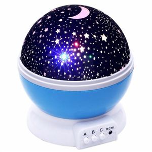 Proyector de estrella giratorio LED, iluminación novedosa, cielo con Luna, rotación, luz nocturna para guardería de bebé, lámpara usb de emergencia con batería de 240K