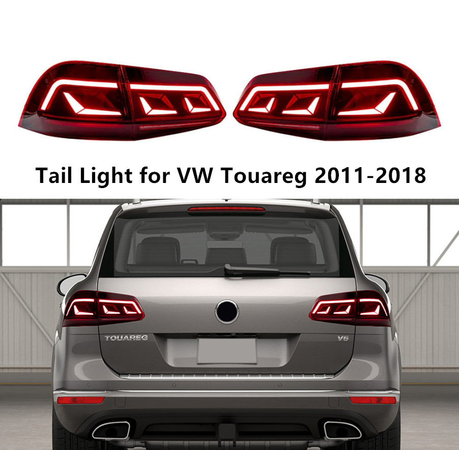 Luz traseira de neblina de freio de corrida led para vw touareg lanterna traseira 2011-2018 lâmpada de sinal de volta dinâmica acessórios do carro