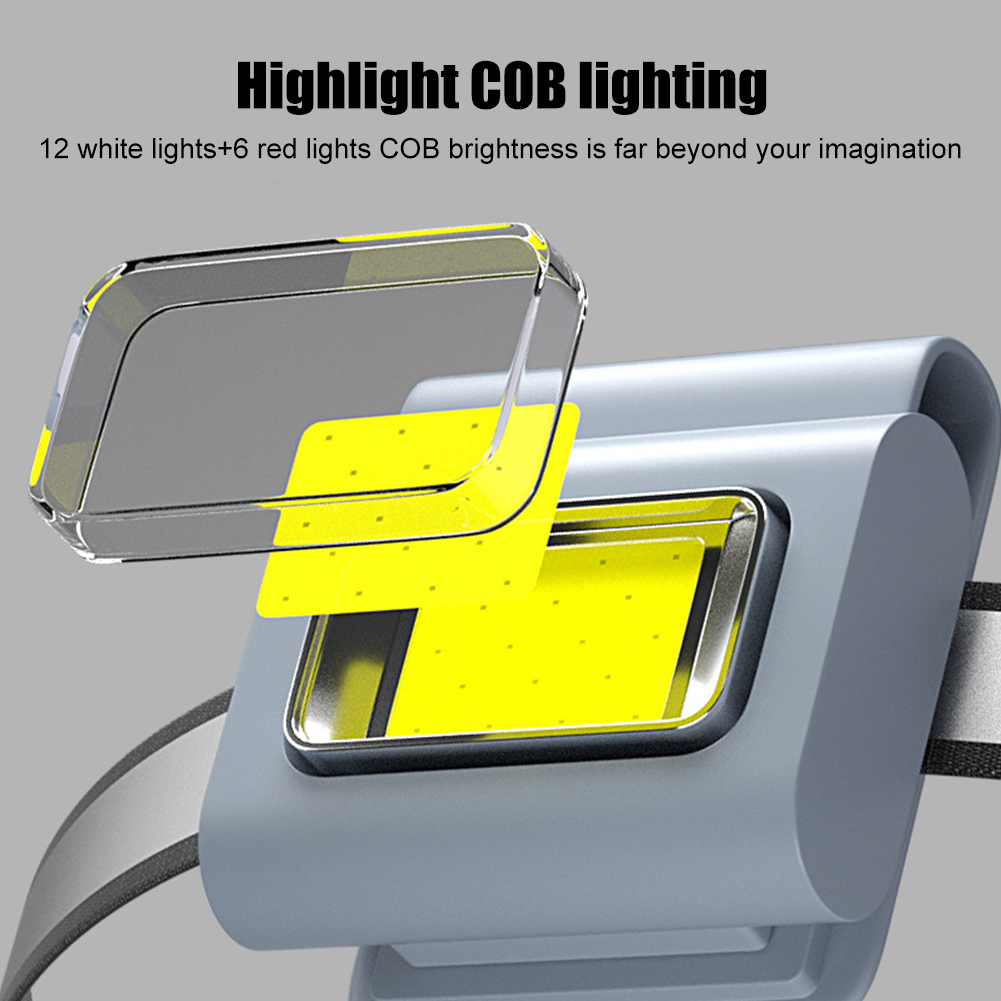 LEDランニングライトコブLEDヘッドランプアウトドアスポーツランニング懐中電灯USB充電式ワークランプジョギングサイクリングトーチ