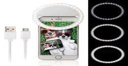 LED Selfie Lamp Ring USB Charge Led Selfie Ring Licht Mobiele Telefoon Lens voor iPhone voor Samsung Xiaomi Telefoon Selfie Light7120040