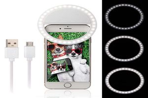 LED Selfie Lamp Ring USB lading LED Selfie Ring Light mobiele telefoonlens voor iPhone voor Samsung Xiaomi telefoon Selfie Light6476714