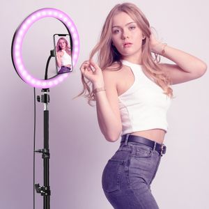 Lámpara de anillo de luz LED para selfies de 10 pulgadas con trípode Iluminación fotográfica regulable para transmisión en vivo/maquillaje/video Belleza regulable 26 cm Ringlight yy28