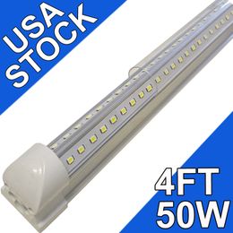 LED-Ladenleuchte 4 Fuß, 50 W, 5000 lm, 6500 K, T8-LED-Leuchte, durchsichtige Abdeckung, Decken- und Nutzflächenbeleuchtung, verbindbare Röhrenleuchten, Ladenraumbeleuchtung, Garage usastock