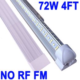 Éclairage d'atelier LED 4 pieds, 72 W 72 000 lm 6 500 K, luminaire LED T8, couvercle transparent, éclairage de plafond et de magasins utilitaires NO-RF RM, tubes lumineux connectables, salle de lumières de magasin, garage Crestech