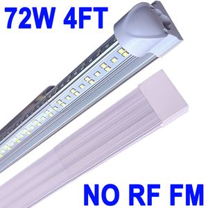 Éclairage d'atelier LED 4 pieds, 72 W 72 000 lm 6 500 K, luminaire LED T8, couvercle transparent, éclairage de plafond et de magasins utilitaires NO-RF RM, tubes raccordables, éclairage de magasin, grange, garages crestech