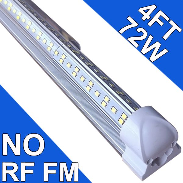 Éclairage d'atelier LED 4 pieds, 72 W 72 000 lm 6 500 K, luminaire LED T8, couvercle transparent, éclairage de plafond et de magasins utilitaires NO-RF RM, tubes lumineux connectables, salle d'école, garage usastock