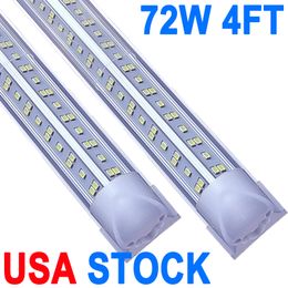 Luz LED para tienda de 4 pies, 72 W, 7200 lm, 6500 K, lámpara LED T8, cubierta transparente, luces de tubo conectables, iluminación de techo y tiendas de servicios públicos, luces de tienda, garaje, granero crestech