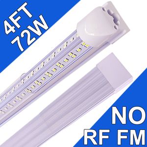 Lot de 25 lampes LED pour magasin de 1,2 m, 72 W, couvercle transparent de 1,2 m, NO-RF RM, blanc froid 6500 K, luminaire intégré en forme de V, lumières de porte pour refroidisseur, lot de 25, grange d'entrepôt, usastock