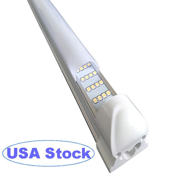 LED Shop Light 8FT 4FT 72W 144W 6000K Blanc Froid NO-RF Driver 4 Rangée T8 8 Pieds LED Tube Luminaire Liable Utilitaire Plafonniers Givré Couverture Laiteuse 25 Pack usastar