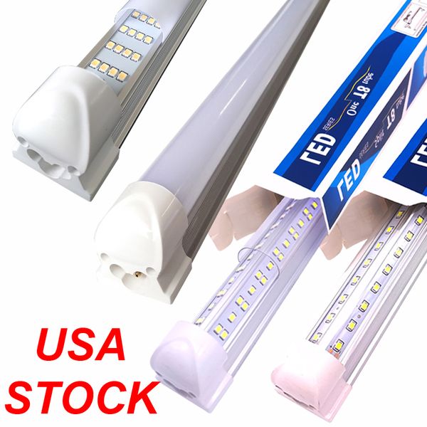 LED Shop Light 8FT 72W 6000K Luz diurna blanca en forma de V T8 Tubo LED de 8 pies Accesorio de luz Luces de techo de utilidad conectables para banco de trabajo Paquete de 25 oemled