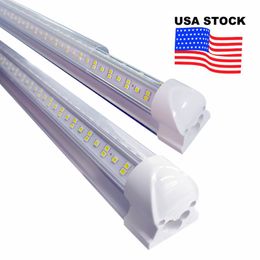 LED Shop Light 8ft Forme LED Tube Lights Clear Cover Hight Output Linkable Shops Tubes Lighting for Garage 2-8 Ft USA Stock 110V