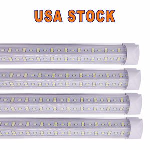 Luminaire de magasin LED 8FT 72W LED à double rangée intégrée T8 Tube éclairage 6000K 144W 7200LM Pour 8 pieds led Daytime Shops lights Garage, Sous-sol, Entrepôt