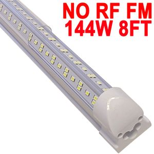 Lampe LED d'atelier NO-RF RM, 2,4 m 144 W 6 500 K blanc froid, tube LED T8 intégré de 2,4 m, éclairage de garage à brancher, forme en V, haut rendement, Crestech de grange connectable