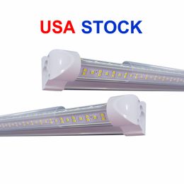 LED Shop Light V Shape LED Tube Lights Clear Cover Hight Output Linkable Shops Tubes Lighting for Garage 2-8 Ft USA Stock 110V