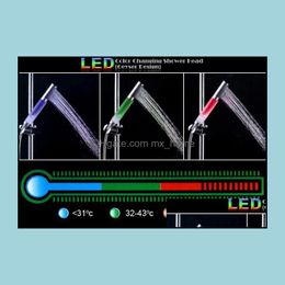 Ducha Led Abs Cabezal que cambia de color (diseño de géiser) Entrega directa 2021 Cabezales de baño Grifos Duchas Accs Hogar Jardín Yseky