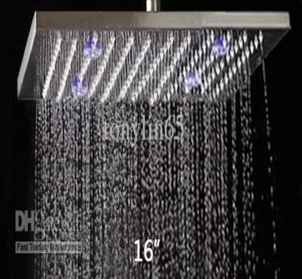 Paye de douche LED en acier inoxydable30416 pouces nickel brossé carré en tête de pointe douche supérieure 8126166